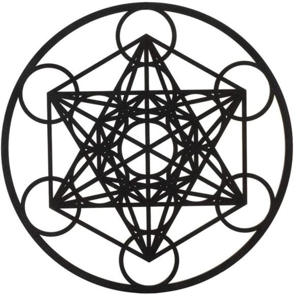 11.5" Metatron's Cube Crystal Grid – Sacred Geometry Wall Art & Home Decor